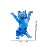 Dancing Cat Statue Craft Gift Desktop Decoration for Living Room Indoor Home Blue