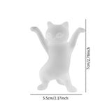 Dancing Cat Statue Craft Gift Desktop Decoration for Living Room Indoor Home Frosted