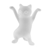 Dancing Cat Statue Craft Gift Desktop Decoration for Living Room Indoor Home Frosted