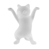 Dancing Cat Statue Craft Gift Desktop Decoration for Living Room Indoor Home Frosted