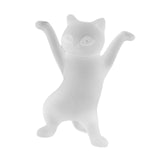 Dancing Cat Statue Craft Gift Desktop Decoration for Living Room Indoor Home Frosted