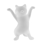 Dancing Cat Statue Craft Gift Desktop Decoration for Living Room Indoor Home Frosted