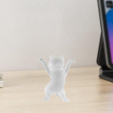 Dancing Cat Statue Craft Gift Desktop Decoration for Living Room Indoor Home Frosted