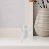 Dancing Cat Statue Craft Gift Desktop Decoration for Living Room Indoor Home Frosted