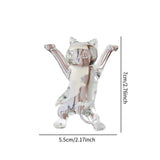 Dancing Cat Statue Craft Gift Desktop Decoration for Living Room Indoor Home Clear