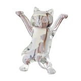 Dancing Cat Statue Craft Gift Desktop Decoration for Living Room Indoor Home Clear