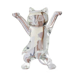 Dancing Cat Statue Craft Gift Desktop Decoration for Living Room Indoor Home Clear