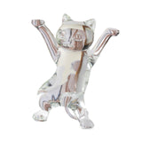 Dancing Cat Statue Craft Gift Desktop Decoration for Living Room Indoor Home Clear