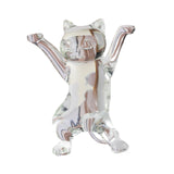 Dancing Cat Statue Craft Gift Desktop Decoration for Living Room Indoor Home Clear