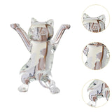 Dancing Cat Statue Craft Gift Desktop Decoration for Living Room Indoor Home Clear