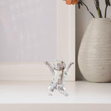 Dancing Cat Statue Craft Gift Desktop Decoration for Living Room Indoor Home Clear