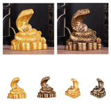 Chinese New Year Snake Statue Fengshui Figurine for Countertop Desktop Shelf 8cmx5.5cmx9.2cm Gold