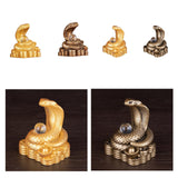 Chinese New Year Snake Statue Fengshui Figurine for Countertop Desktop Shelf 8cmx5.5cmx9.2cm Gold