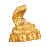 Chinese New Year Snake Statue Fengshui Figurine for Countertop Desktop Shelf 8cmx5.5cmx9.2cm Gold