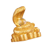 Chinese New Year Snake Statue Fengshui Figurine for Countertop Desktop Shelf 8cmx5.5cmx9.2cm Gold