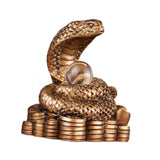 Chinese New Year Snake Statue Fengshui Figurine for Countertop Desktop Shelf 8cmx5.5cmx9.2cm Brown