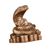 Chinese New Year Snake Statue Fengshui Figurine for Countertop Desktop Shelf 8cmx5.5cmx9.2cm Brown