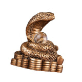 Chinese New Year Snake Statue Fengshui Figurine for Countertop Desktop Shelf 8cmx5.5cmx9.2cm Brown