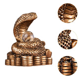 Chinese New Year Snake Statue Fengshui Figurine for Countertop Desktop Shelf 8cmx5.5cmx9.2cm Brown