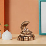 Chinese New Year Snake Statue Fengshui Figurine for Countertop Desktop Shelf 8cmx5.5cmx9.2cm Brown