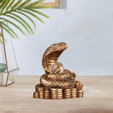 Chinese New Year Snake Statue Fengshui Figurine for Countertop Desktop Shelf 8cmx5.5cmx9.2cm Brown