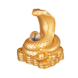 Chinese New Year Snake Statue Fengshui Figurine for Countertop Desktop Shelf 5.5cmx4cmx7cm Gold