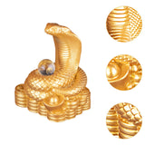 Chinese New Year Snake Statue Fengshui Figurine for Countertop Desktop Shelf 5.5cmx4cmx7cm Gold