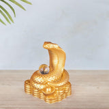 Chinese New Year Snake Statue Fengshui Figurine for Countertop Desktop Shelf 5.5cmx4cmx7cm Gold