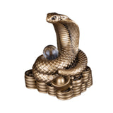 Chinese New Year Snake Statue Fengshui Figurine for Countertop Desktop Shelf 5.5cmx4cmx7cm Brown