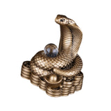 Chinese New Year Snake Statue Fengshui Figurine for Countertop Desktop Shelf 5.5cmx4cmx7cm Brown