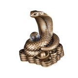 Chinese New Year Snake Statue Fengshui Figurine for Countertop Desktop Shelf 5.5cmx4cmx7cm Brown