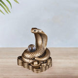 Chinese New Year Snake Statue Fengshui Figurine for Countertop Desktop Shelf 5.5cmx4cmx7cm Brown