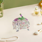 Jewelry Box Gift Creative Dresser Peacock Trinket Box for Pendants Bracelets White