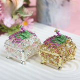 Jewelry Box Gift Creative Dresser Peacock Trinket Box for Pendants Bracelets White