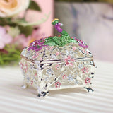 Jewelry Box Gift Creative Dresser Peacock Trinket Box for Pendants Bracelets White