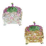 Jewelry Box Gift Creative Dresser Peacock Trinket Box for Pendants Bracelets White