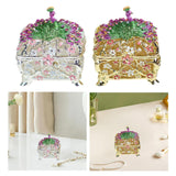 Jewelry Box Gift Creative Dresser Peacock Trinket Box for Pendants Bracelets White