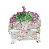 Jewelry Box Gift Creative Dresser Peacock Trinket Box for Pendants Bracelets White