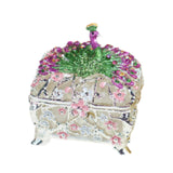 Jewelry Box Gift Creative Dresser Peacock Trinket Box for Pendants Bracelets White