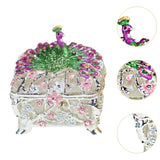 Jewelry Box Gift Creative Dresser Peacock Trinket Box for Pendants Bracelets White