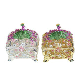 Jewelry Box Gift Creative Dresser Peacock Trinket Box for Pendants Bracelets White