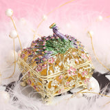 Jewelry Box Gift Creative Dresser Peacock Trinket Box for Pendants Bracelets Golden