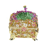 Jewelry Box Gift Creative Dresser Peacock Trinket Box for Pendants Bracelets Golden