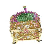 Jewelry Box Gift Creative Dresser Peacock Trinket Box for Pendants Bracelets Golden