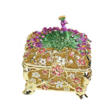 Jewelry Box Gift Creative Dresser Peacock Trinket Box for Pendants Bracelets Golden