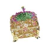 Jewelry Box Gift Creative Dresser Peacock Trinket Box for Pendants Bracelets Golden