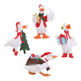 Christmas Duck Statue Display Animal Figurine for Desktop Front Porch Indoor Hold a Star