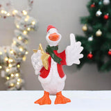 Christmas Duck Statue Display Animal Figurine for Desktop Front Porch Indoor Hold a Star