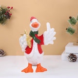 Christmas Duck Statue Display Animal Figurine for Desktop Front Porch Indoor Hold a Star