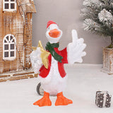 Christmas Duck Statue Display Animal Figurine for Desktop Front Porch Indoor Hold a Star